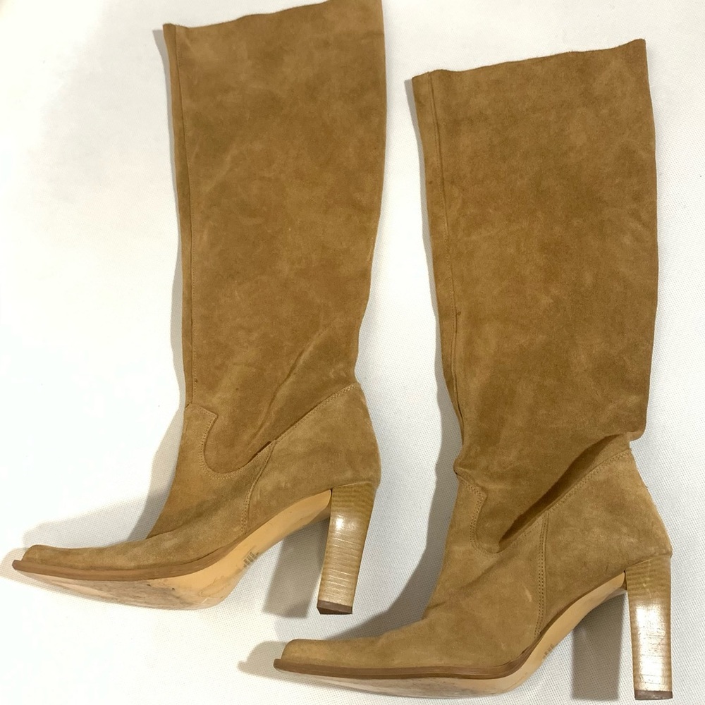 Suede Boots Yellow Brown